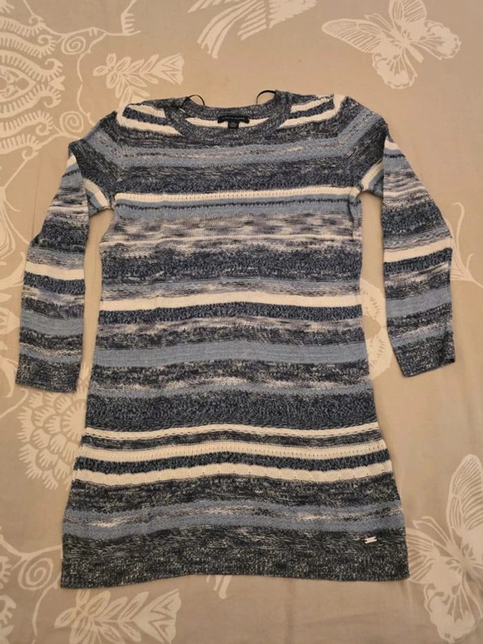 🌟 Pull long col rond gris Tommy hilfiger femme - Taille  XXS 🌟 - photo numéro 2