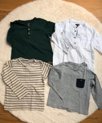 Lot 4 hauts manches longues tee-shirts / chemise 24 mois 86cm Vertbaudet Kiabi