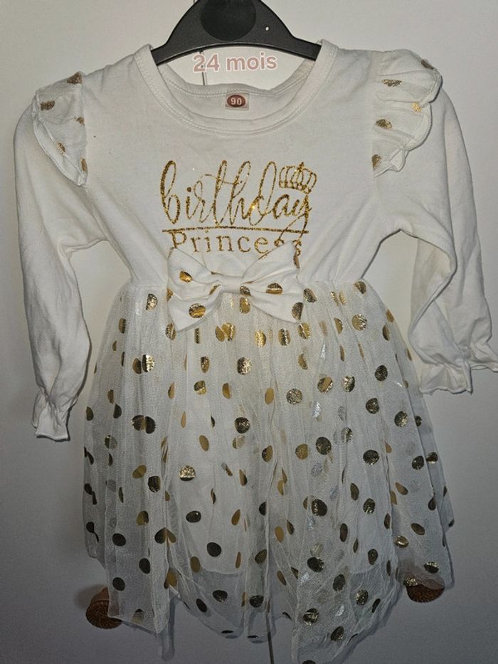 Robe anniversaire fille “Birthday Princess” - Taille 90 cm