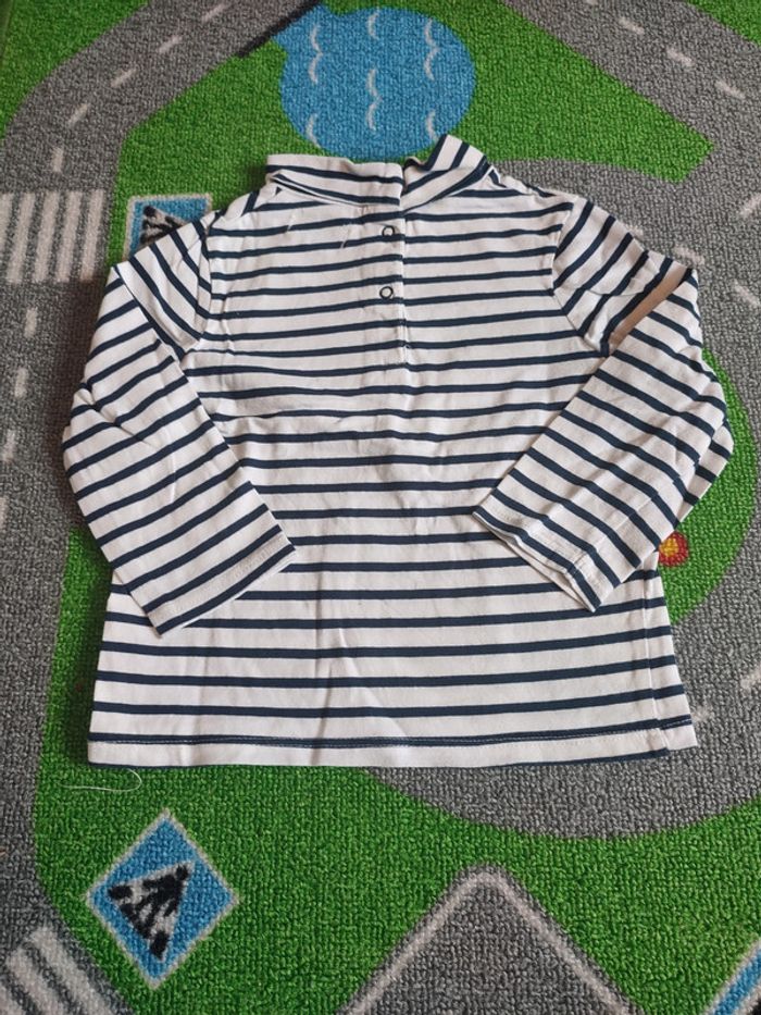 t-shirt rayé blanc et bleu - photo numéro 2
