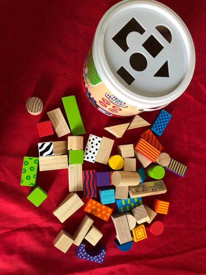 Seau de 50 blocks en bois- mini Matters toys - photo numéro 11