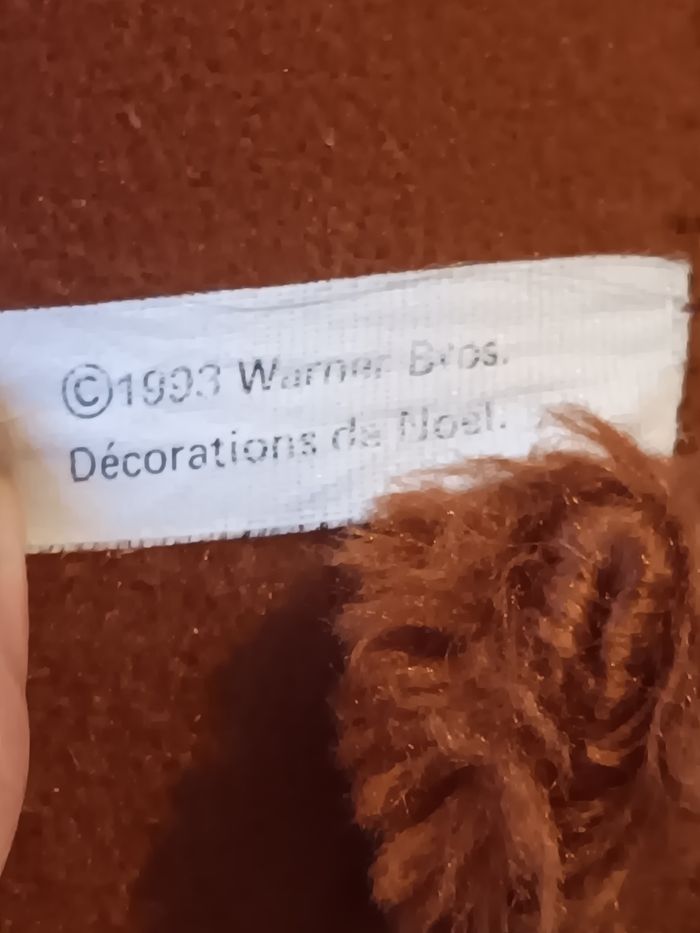 Peluche taz noel looney tunes warner bross 1993 vintage - photo numéro 3