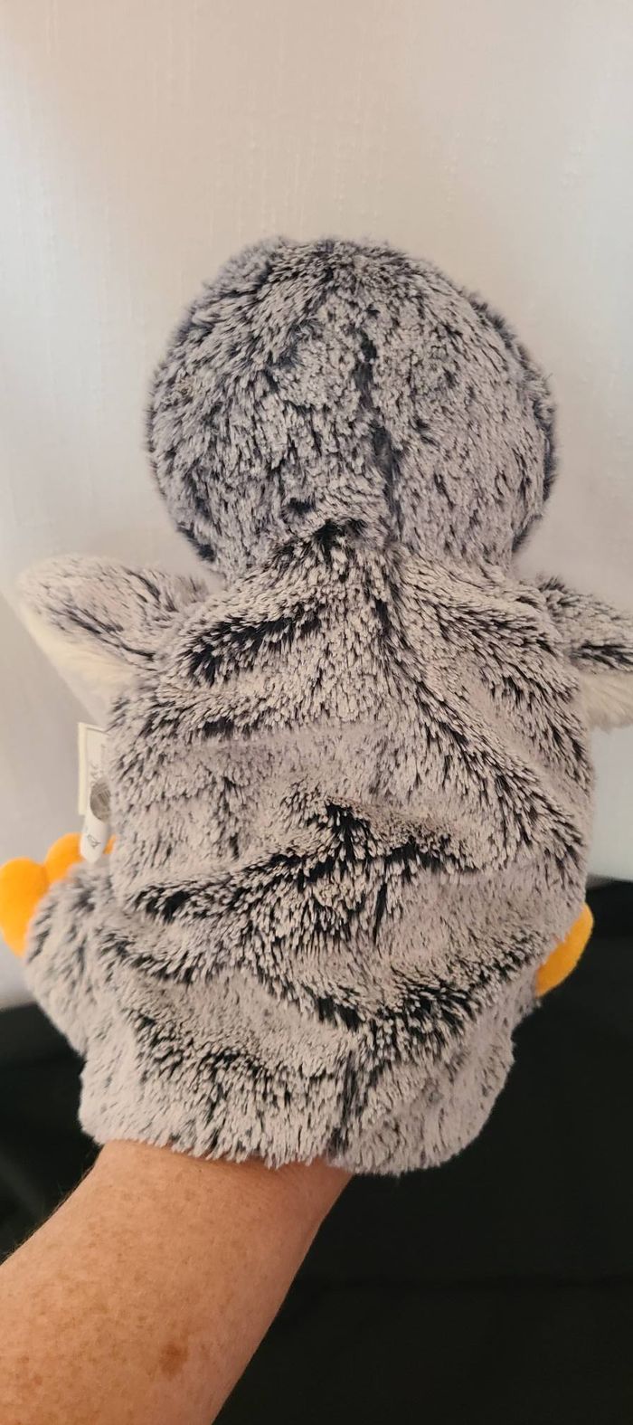 Peluche marionnette doudou Pingouin gris blanc HISTOIRE D ours - photo numéro 4