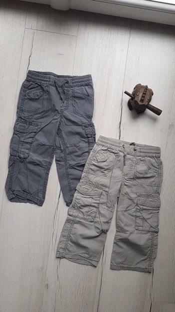 Lot de 2 pantalons toile coton leger garçon 2ans sergent major