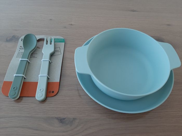 Coffret Vaisselle bébé/enfant "Trixie" (bleu) - Neuf