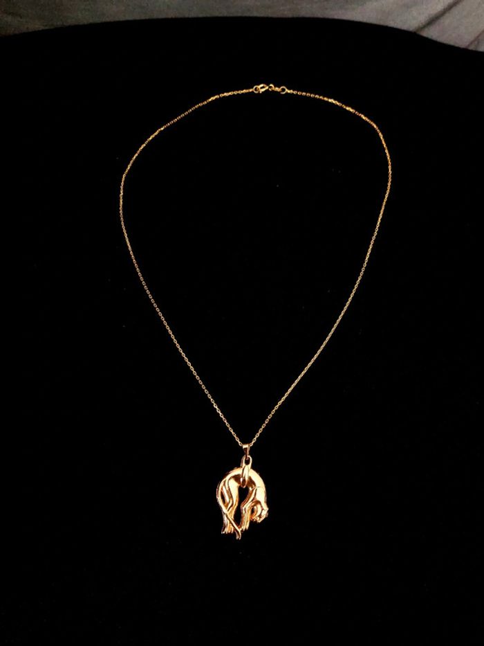 Magnifique collier avec pendentif panthère plaqué or - photo numéro 5