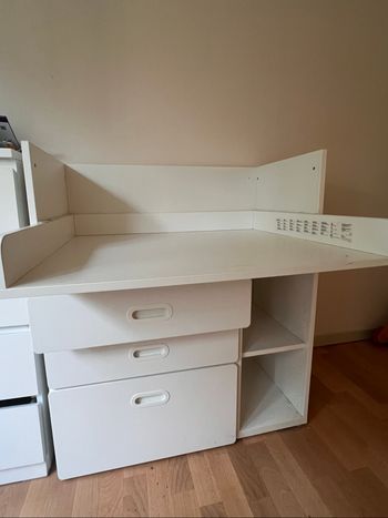 Table à langer bureau blanche avec tiroirs