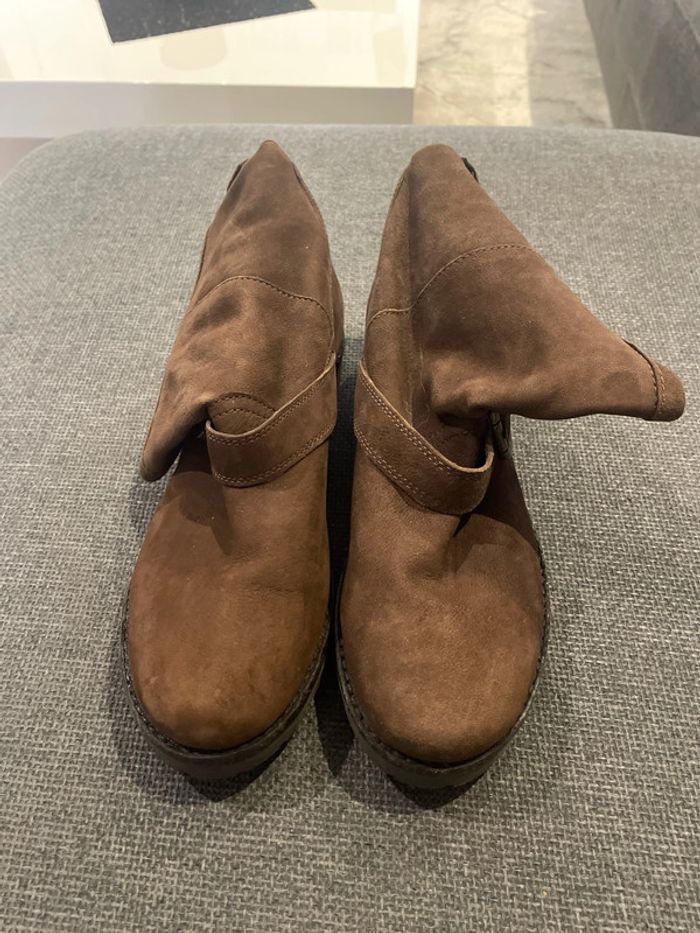 Bottines nubuck marron