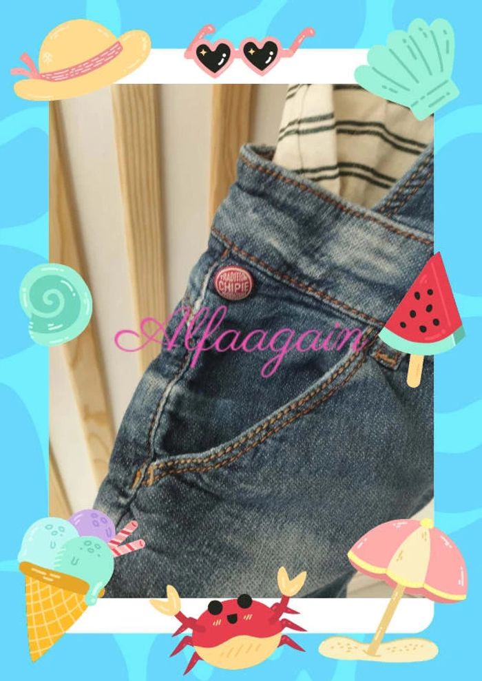 Ensemble salopette chipie t-shirt tao 6ans - photo numéro 3