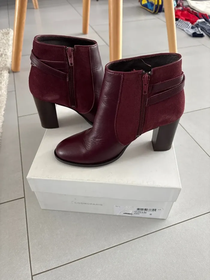 Bottines prune CosmoParis pointure 36 - photo numéro 2