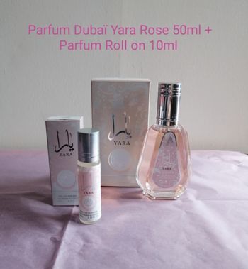 Parfum Yara rose 50ml et parfum rose 10ml