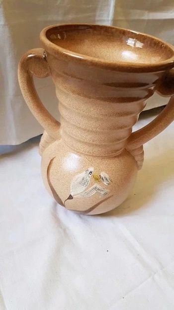 vase en grès fait main avec 2 anses