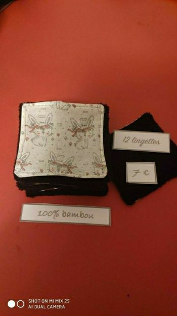 12 lingettes lavables neuf.