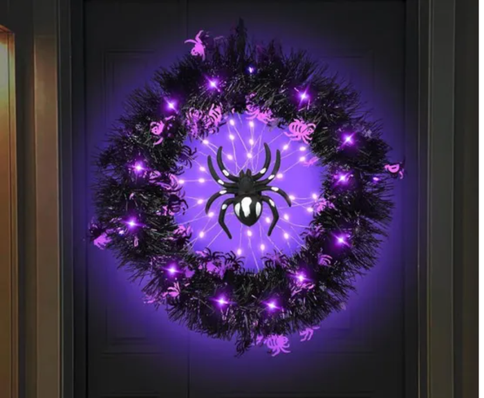 Neuf Couronne d'araignée d'Halloween avec LED's violettes - photo numéro 6