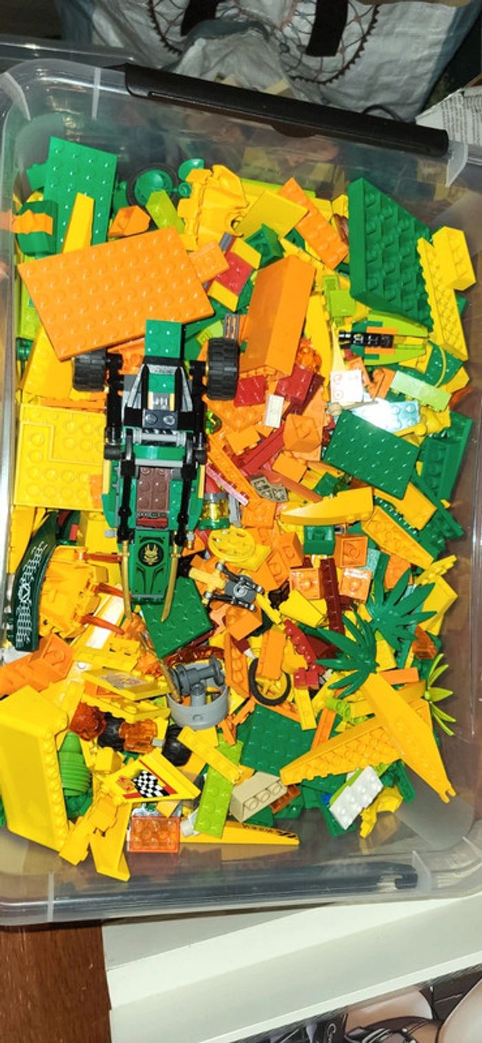 Lot lego vrac vert et jaune