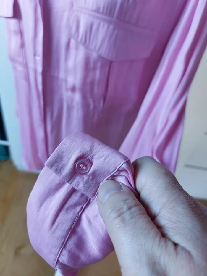 Jolie chemise satinée rose - photo numéro 4