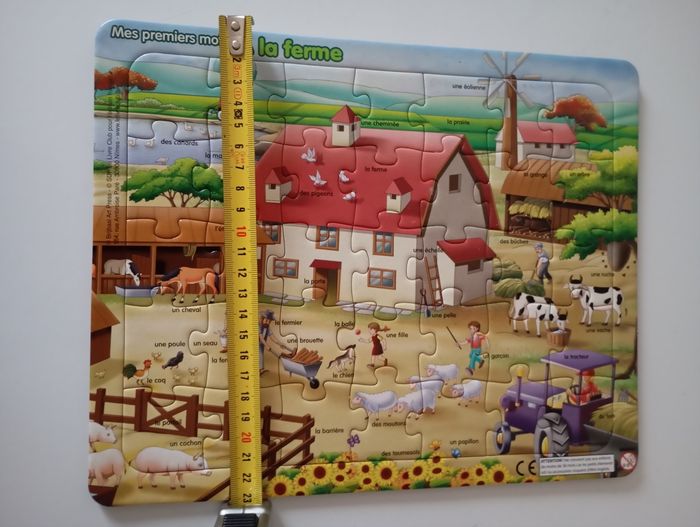 Puzzle 35 pièces.   À la ferme . Apprendre des mots . Parfait état. - photo numéro 7