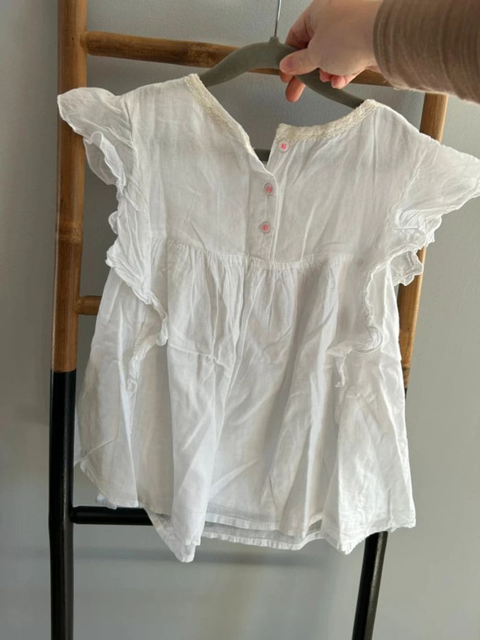 Blouse blanche en coton avec broderies - Louise Misha (Taille 3-4 ans) - photo numéro 5