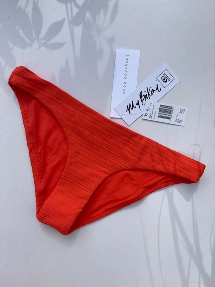 Bas de maillot orange à rayures - photo numéro 3