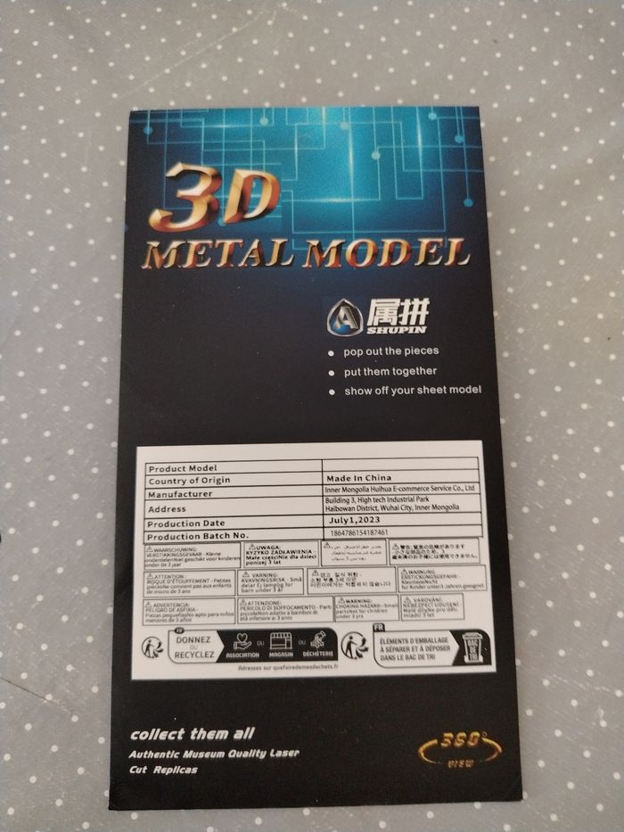 Puzzle en métal moto avenger