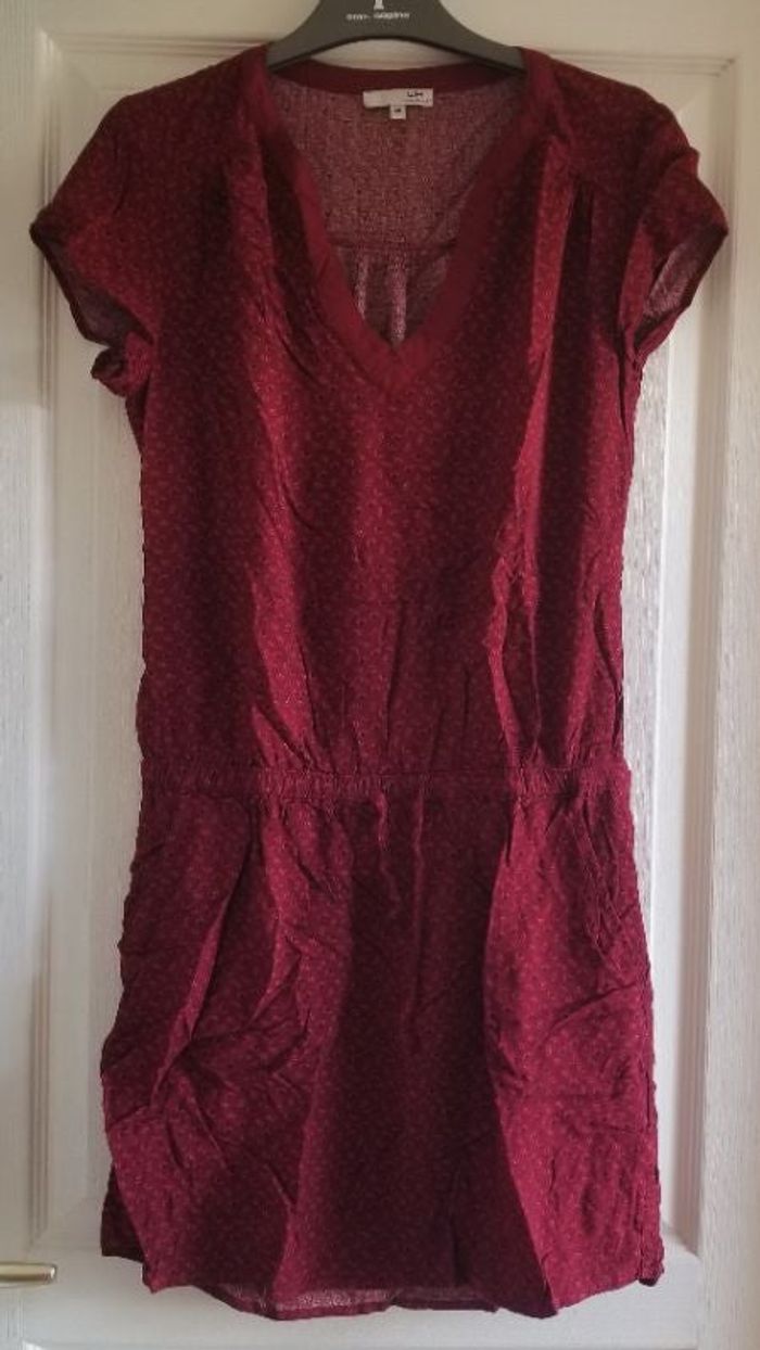 Robe manches courtes bordeaux