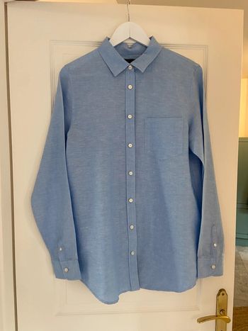 Chemisier lin et coton bleu clair Banana Republic taille M