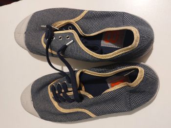 tennis bensimon à lacets bleu liseré doré 37