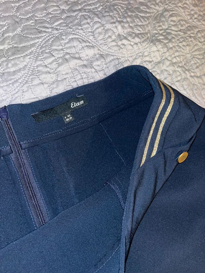 Jupe etam 42 bleu marine et doré - photo numéro 3