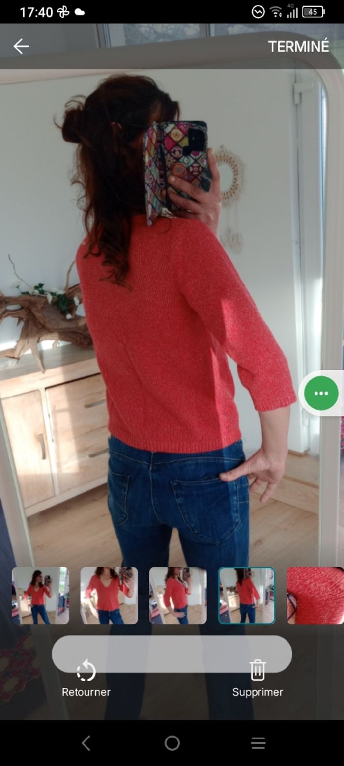 Pull femme 38 mailles fines rouges c76 - photo numéro 4