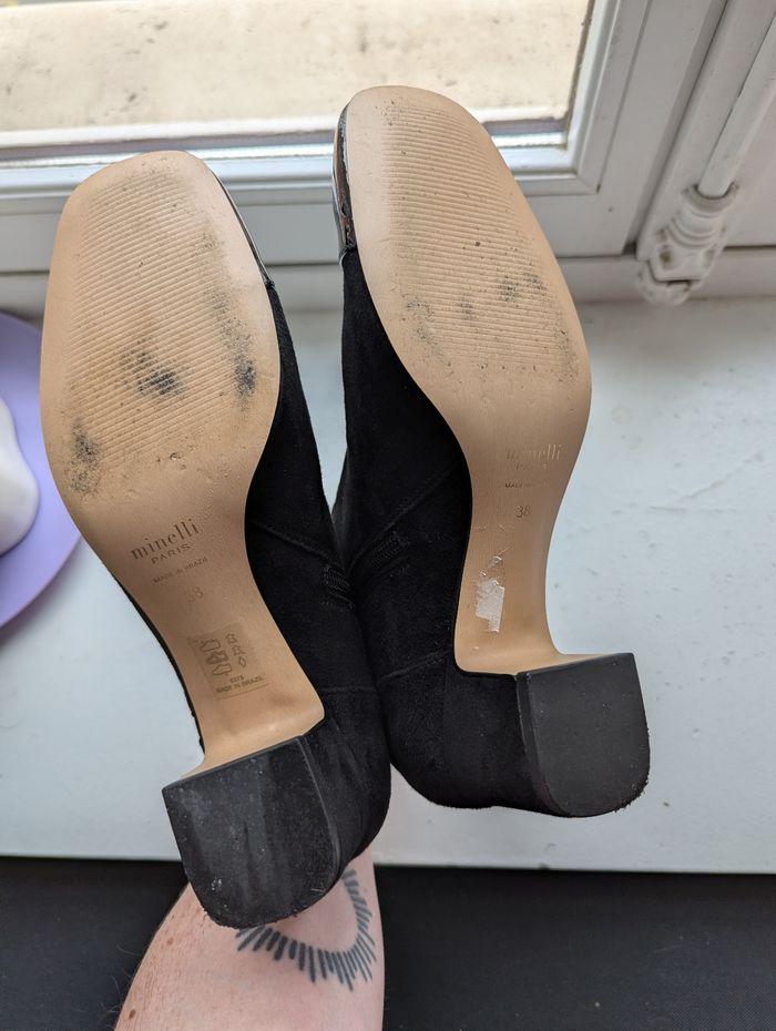 Bottines en cuir Minelli noires taille 38 - photo numéro 6