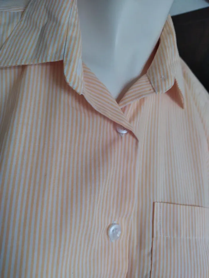 Chemisier chemise blouse rayée rayures stripes jaune yellow printemps été spring summer - photo numéro 2