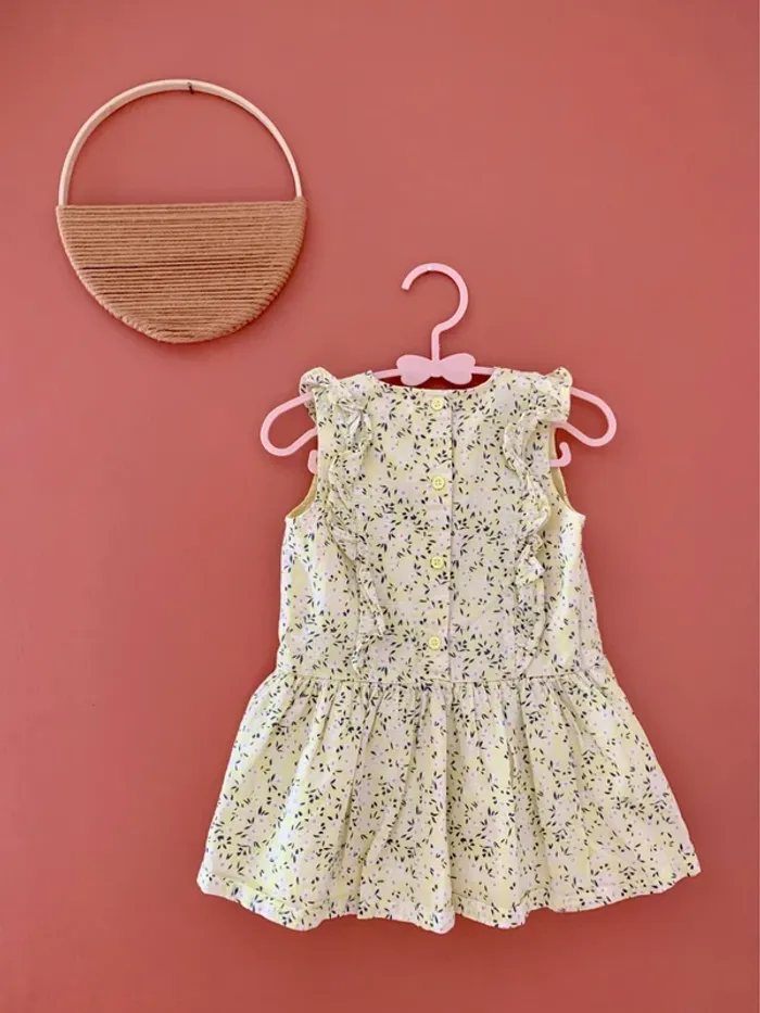 robe fille jaune imprimée fleuri- 18 mois- gémo - photo numéro 2