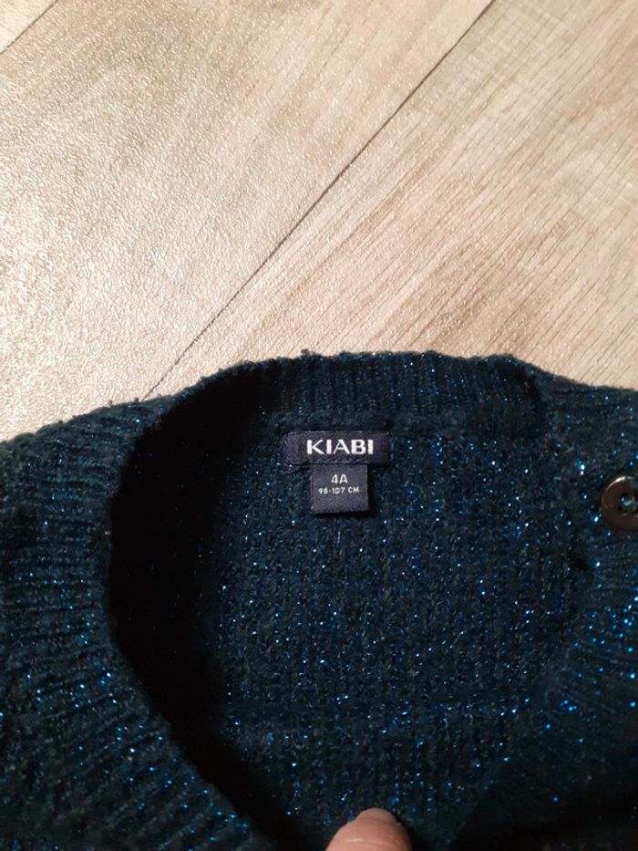 Pull fille bleu marine fils métalliques brillant 4 ans - photo numéro 6