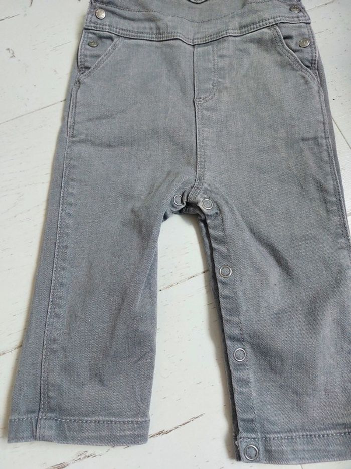 Salopette en jean gris Petit Bateau Taille 6 mois - photo numéro 3