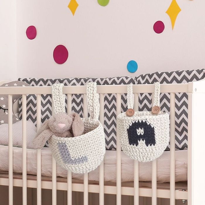 Cadeau naissance baptême, panier rangement suspendues chambre bébé, vide poches, cadeau bébé
