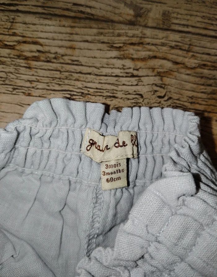 Joli pantacourt sarouel en lin été fille 3 mois - photo numéro 4