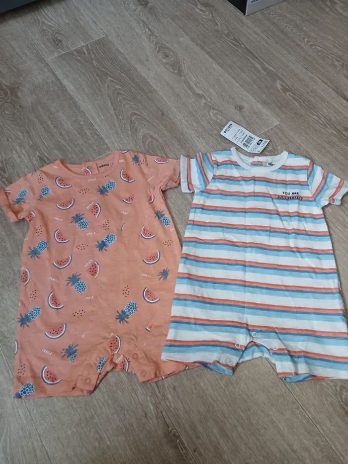 Lot de 2 barboteuses bébé garçon 9 mois
