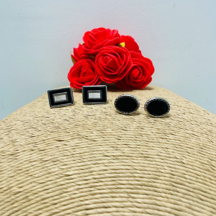 🔥 Lot 🔥 Boutons de manchettes chic et élégant. Neuf. Argenté et noir. - photo numéro 12