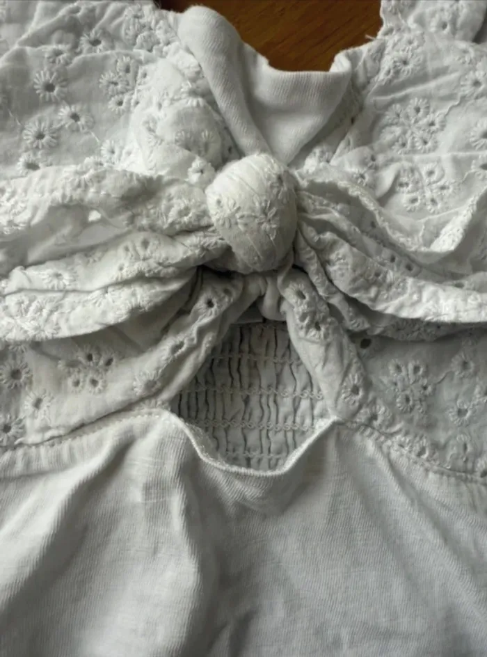 Crop top blanc broderie Zara fille 9 ans - photo numéro 5