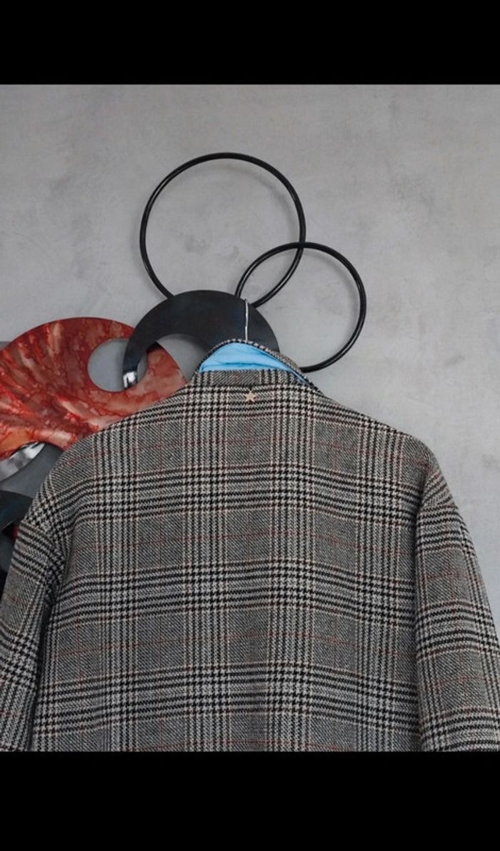 Manteau tartan gris manches chemise Souvenir - photo numéro 4