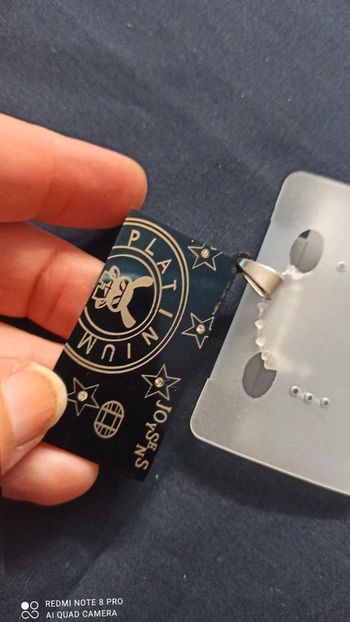 Pendentif joysen noir  platinium