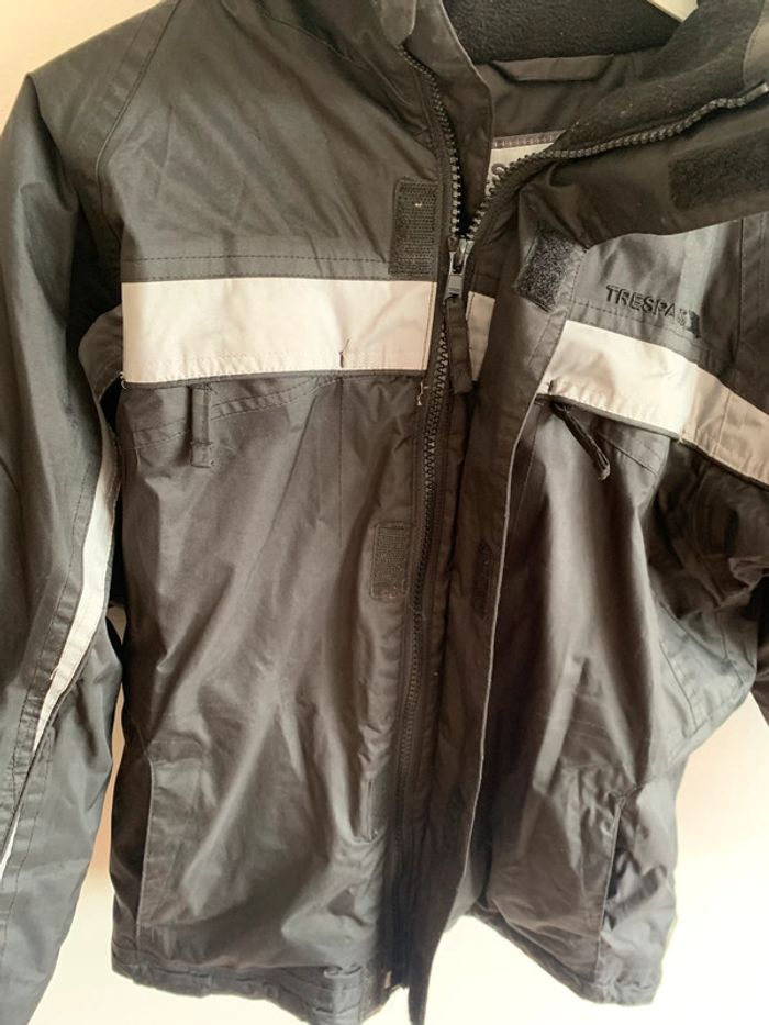 Parka blouson doublé hiver Trespass 9/10 ans noir et gris waterproof neige eau vent - photo numéro 6