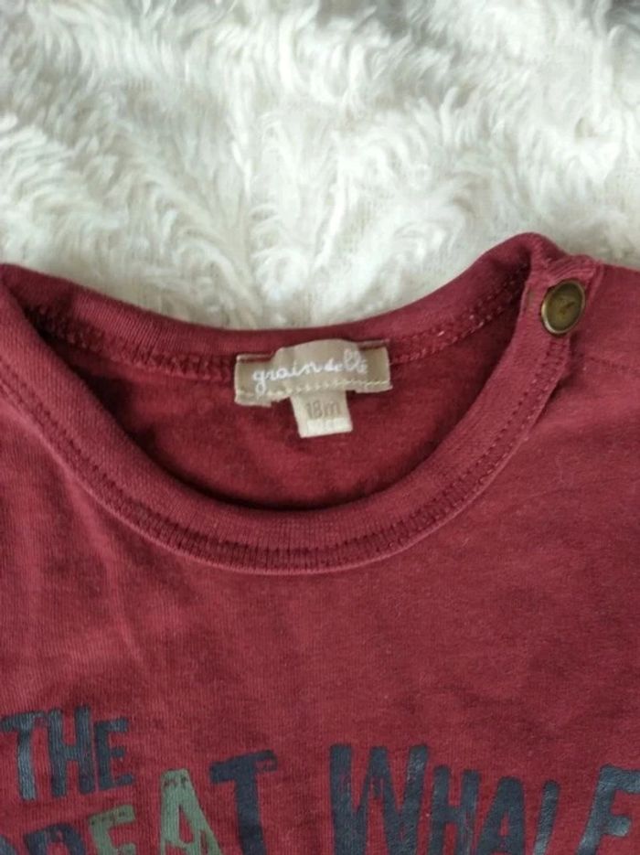 Tee shirt manches longues Garçon 18 mois Baleine Grain de blé 100% coton - photo numéro 6