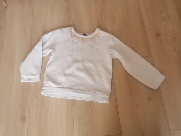 Pull blanc paillettes