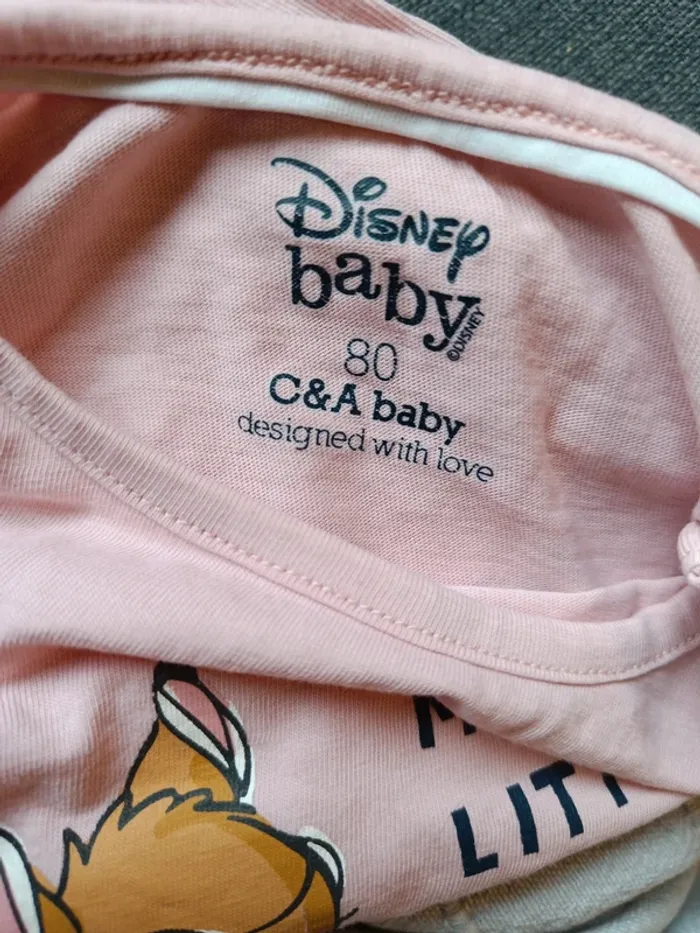 Tee shirt manches longues Disney C&A rose Bambi 18mois 80cm - photo numéro 2