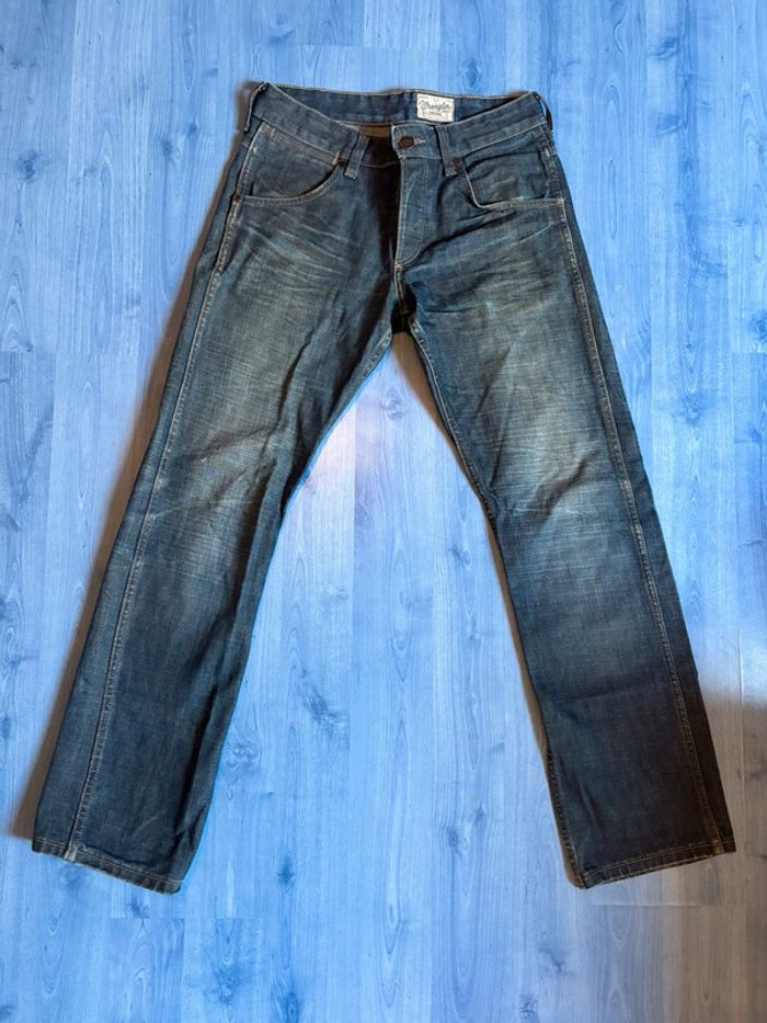 Jean brut blanchi Wrangler W31 L32 crank - photo numéro 2