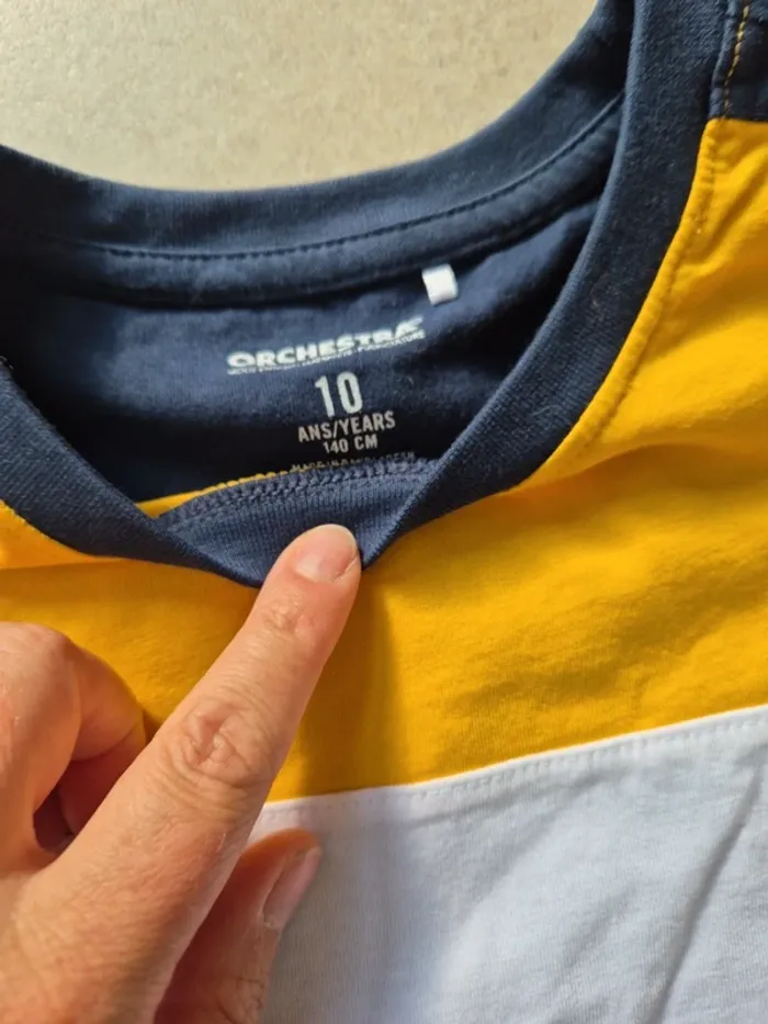 Tee-shirt tricolore garçon Orchestra 10 ans neuf - photo numéro 2
