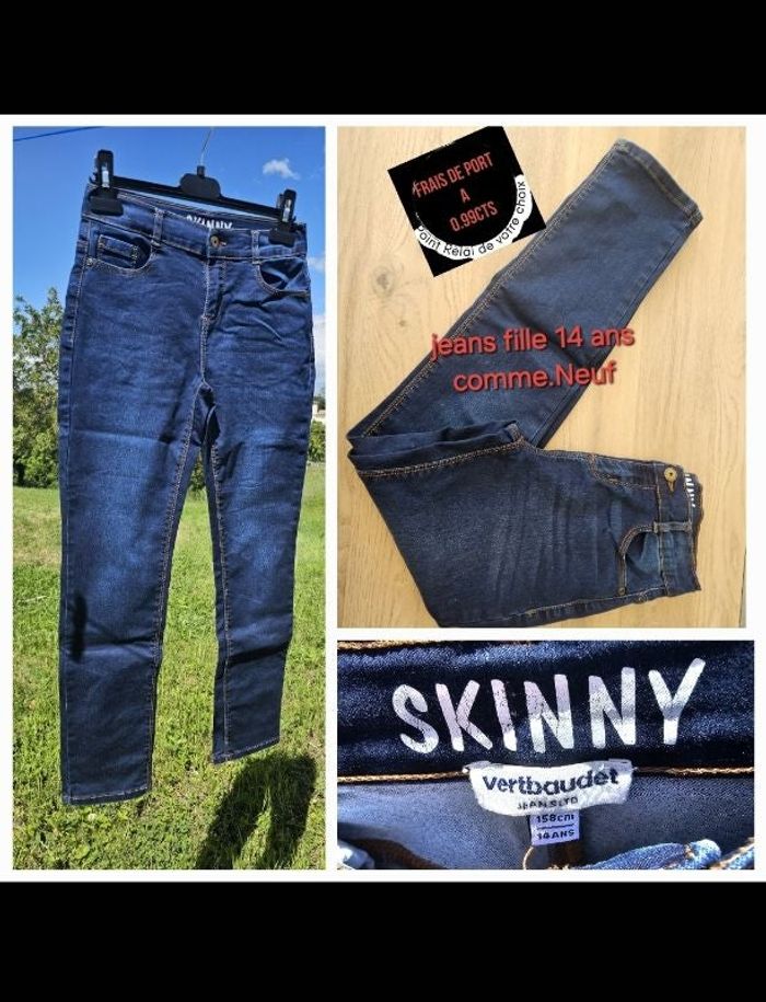 Jeans bleu skinny fille 14ans -
