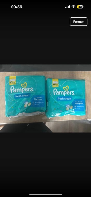 Lot 12 paquets lingettes Pampers
