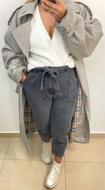 Trench Coat Long Mixte Taille 40-42 Coupe Loose